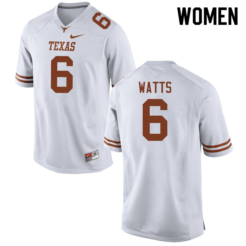 Women #6 Ryan Watts Texas Longhorns College Football Jerseys Sale-White